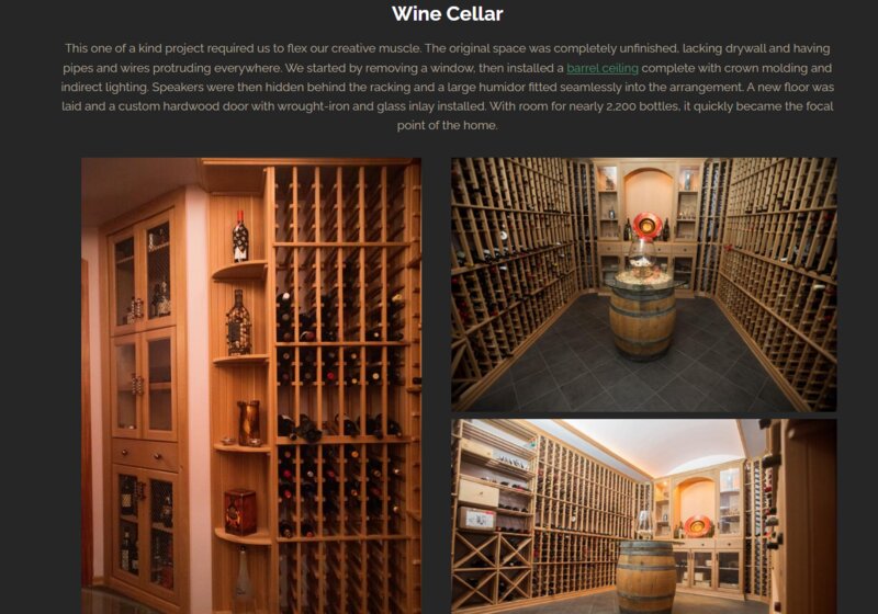 Thompson Construction NW project gallery featuring wine cellar remodel photography
